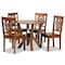Baxton Studio Valda Modern and Contemporary Transitional Walnut Brown Finished Wood 5-Piece Dining Set 178-11383-10899-Zoro - alternate 1